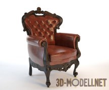3d-модель Классическое кресло с обильной резьбой