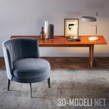Кресло и стол с лампой