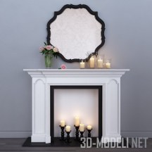 3d-модель Зеркало и каминный портал в классическом стиле