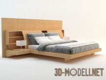 3d-модель Современный спальный гарнитур из светлого дерева