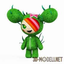 3d-модель Игрушка зеленая кукла