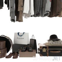 3d-модель Одежда, обувь, чемоданы