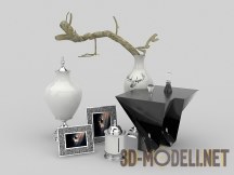 3d-модель Стильный декоративный набор - вазы и рамки