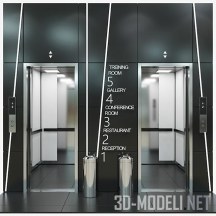 3d-модель Две кабины лифта