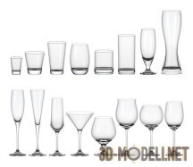 3d-модель Большой набор бокалов и стаканов