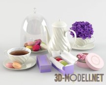 3d-модель Фиалки и печенье макарон