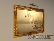3d-модель Фото в латунной раме, с подсветкой