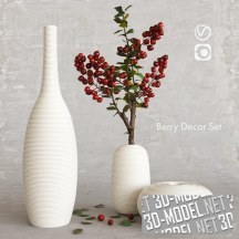3d-модель Ягоды и вазы