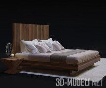 3d-модель Кровать Natura из натурального дерева