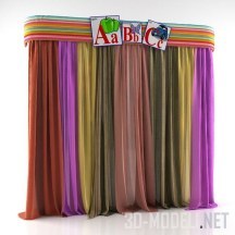 3d-модель Цветные шторы для детской