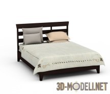 3d-модель Кровать с деревянной спинкой