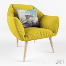 Желтое кресло в стиле лофт