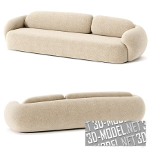 3d-модель Длинный кремовый диван Coral от Paolo Castelli