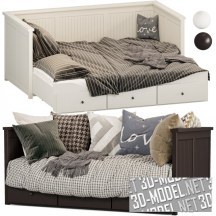 3d-модель Кровать в двух вариантах, HEMNES от IKEA