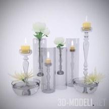 3d-модель Вазы Serax, цветы и свечи