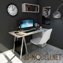 3d-модель Рабочий стол с компьютером