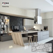 3d-модель Островная кухня Pedini Materika