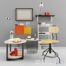3d-модель Набор мебели и предметов интерьера IKEA