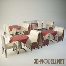 3d-модель Набор мебели для интерьера кафе