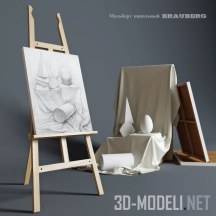 3d-модель Мольберт от Brauberg с академическим натюрмортом