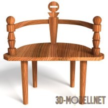 3d-модель Небольшая деревянная скамейка