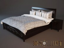 Двуспальная кровать с коваными элементами