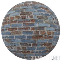 Кирпичная стена из синего и коричневого камня