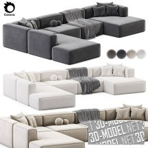 3d-модель Модульный диван с шарообразными подушками