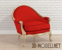 Классическое кресло с красной обивкой