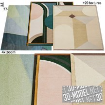 3d-модель Комплект ковров от Tacchini Edizioni и Toulemonde Bochart