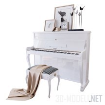 3d-модель Белое пианино Weinbach