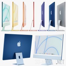 3d-модель Компьютер Apple iMac 24 inch All Colors 2021