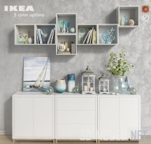 3d-модель Полки и тумбы от IKEA с аксессуарами