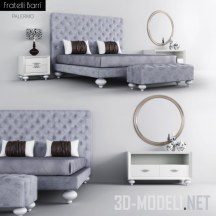 3d-модель Кровать с банкеткой и декором, Palermo Fratelli Barri