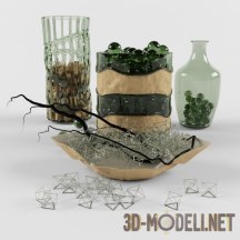 3d-модель Декор с зеленым стеклом