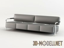 3d-модель Четырёхместный современный серый диван