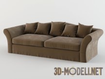 3d-модель Коричневый диван с подушками