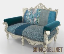 3d-модель Изящный диван с цветной обивкой