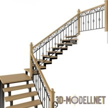 3d-модель Лестница с отделкой патиной
