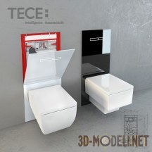 3d-модель Застенный модуль «TECElux» для современного туалета