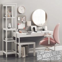 3d-модель Стол ALEX от IKEA с креслом и декором