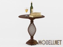 3d-модель Круглый чайный столик с вином и книгами
