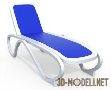 3d-модель Сине-белый шезлонг