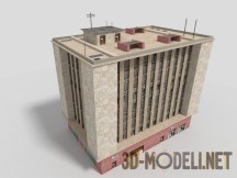 3d-модель Городское коммерческое здание low-poly