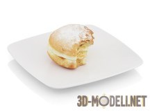 3d-модель Надкусанная булочка с кремом