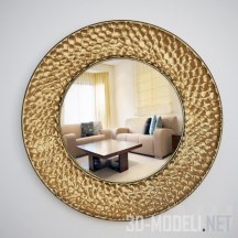 3d-модель Зеркало в круглой золотой раме