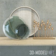 3d-модель Набор декора с головками мака