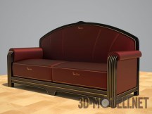 Кожаный трехместный диван Pierre Cardin