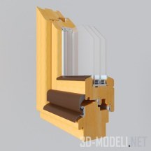 3d-модель Макет оконного блока из дерева