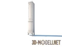 3d-модель Узкий шкаф на резных ножках